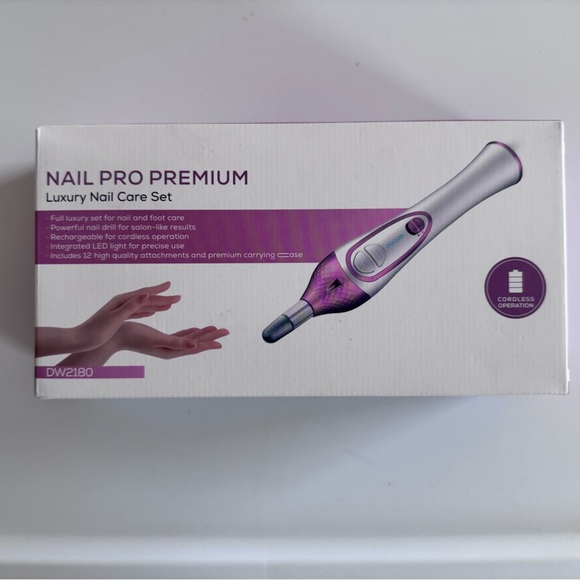New Nail Pro Premium Luxury Nail Care Set DW2180 4x Speed, Cordless Pink - Picture 1 of 3